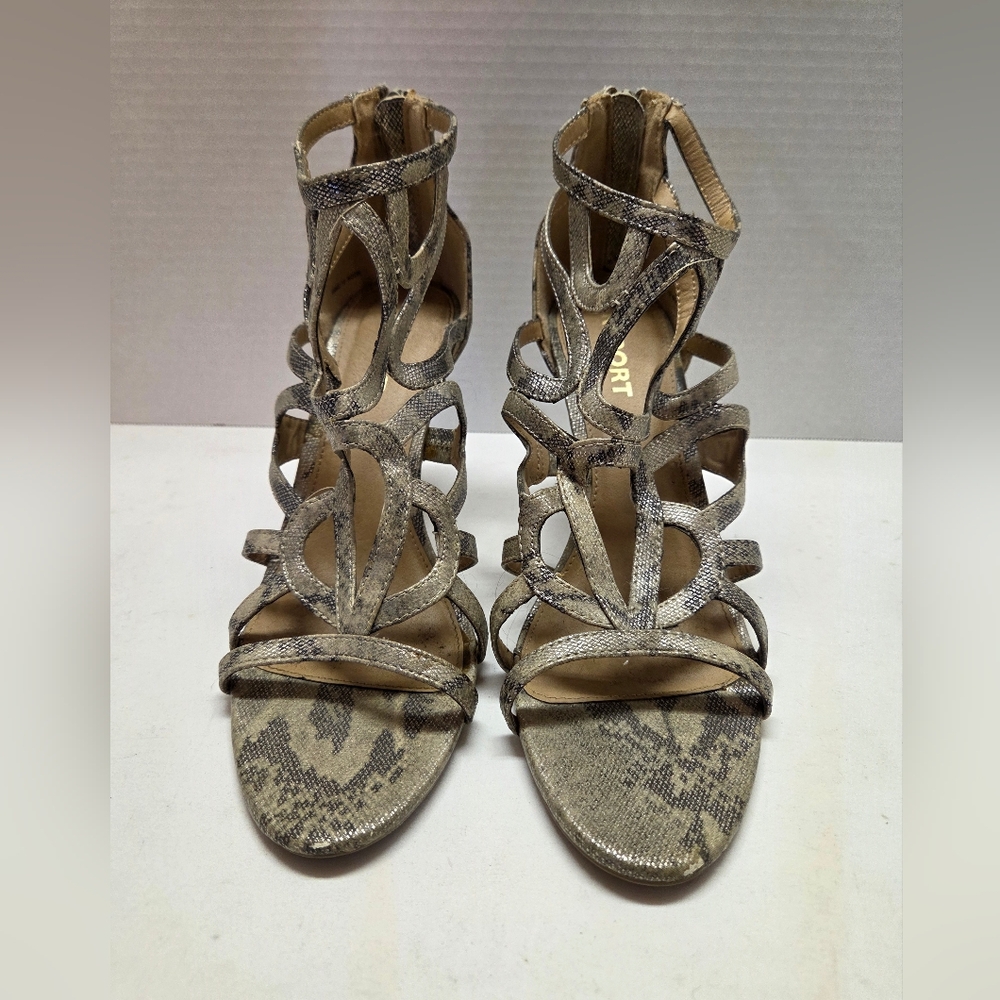 Report Snake Print Gladiator Sandal Heels Size 10